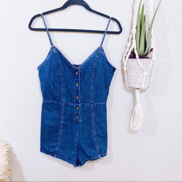 h&m denim romper